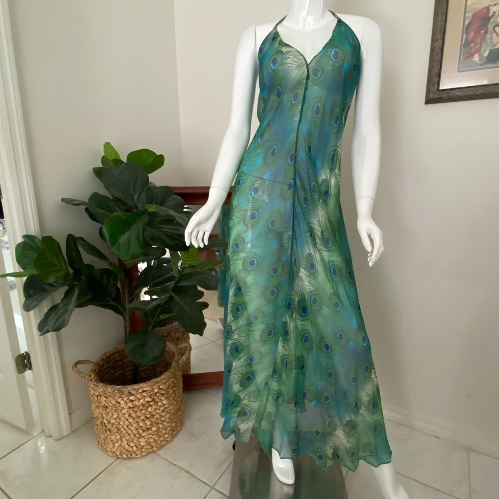 ViX Paula Hermanny - 100% Silk Peacock Long Dress